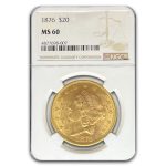 1876 $20 Liberty Gold Double Eagle MS-60 NGC