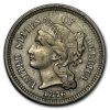 1876 3 Cent Nickel AU