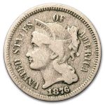 1876 3 Cent Nickel VG