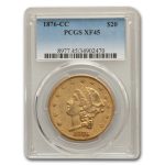 1876-CC $20 Liberty Gold Double Eagle XF-45 PCGS