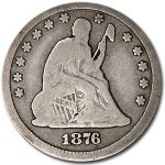 1876-CC Liberty Seated Quarter VG