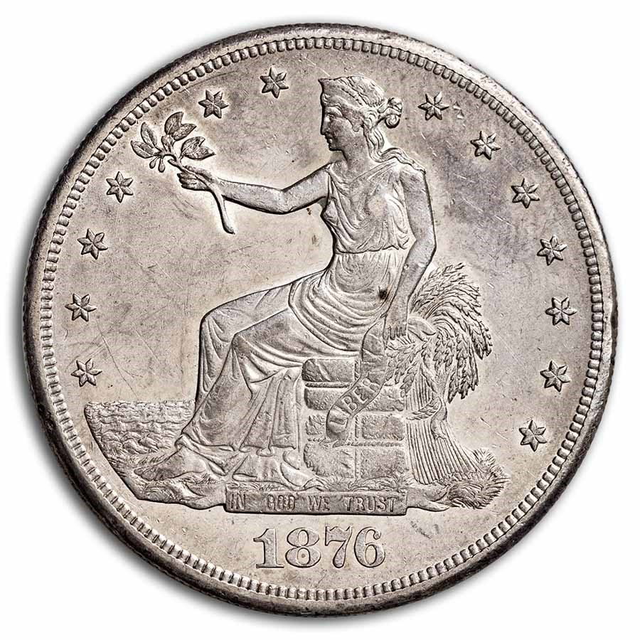 1876-CC Trade Dollar AU