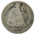 1876 Liberty Seated Dime Good