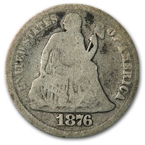 1876 Liberty Seated Dime Good