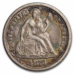 1876 Liberty Seated Dime XF