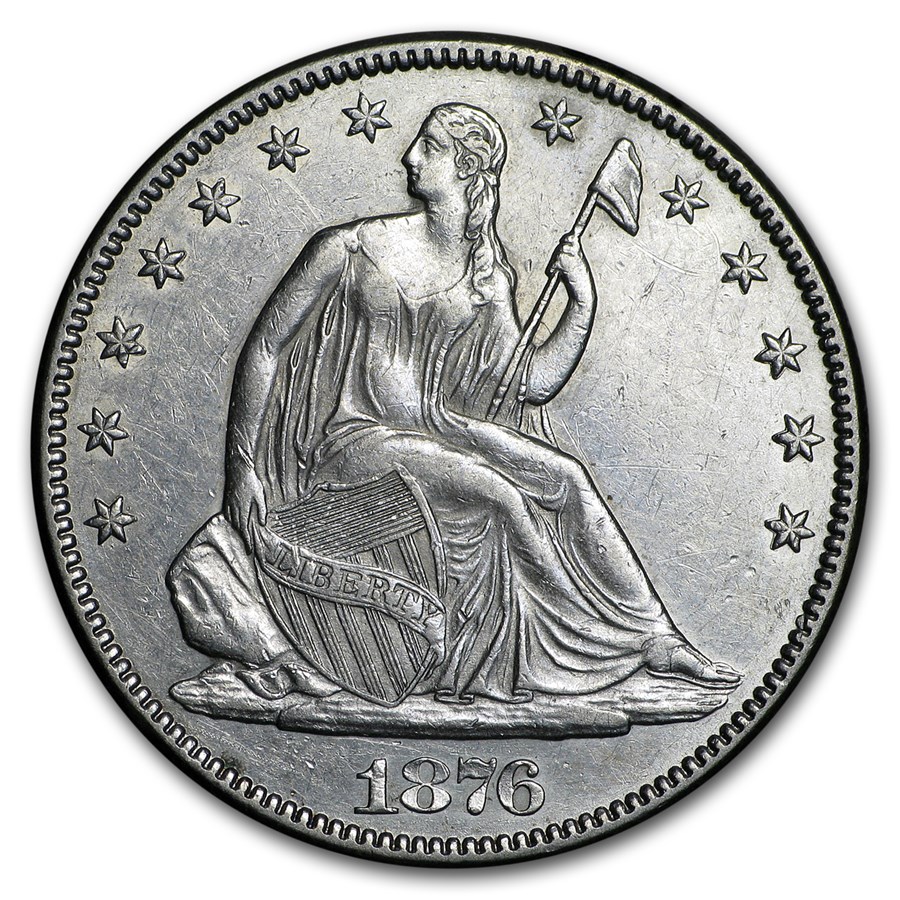1876 Liberty Seated Half Dollar AU