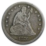 1876 Liberty Seated Quarter Fine