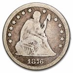 1876 Liberty Seated Quarter VG