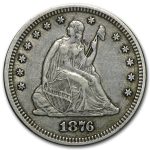 1876 Liberty Seated Quarter XF