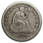 1876-S Liberty Seated Quarter VF