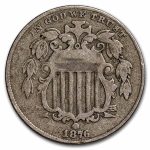 1876 Shield Nickel Fine