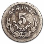 1877-1893 Mexico Silver 5 Centavos Avg Circ (ASW. 0393)