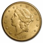 1877 $20 Liberty Gold Double Eagle AU