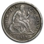 1877-CC Liberty Seated Dime VF