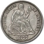 1877-CC Liberty Seated Dime XF