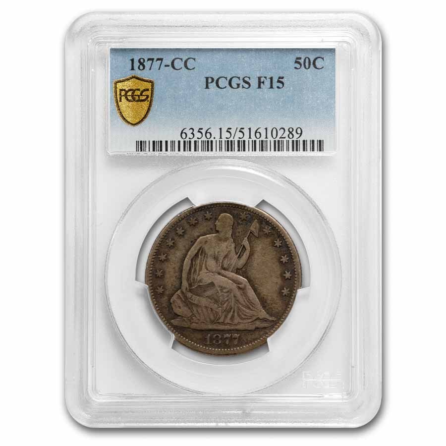1877-CC Liberty Seated Half Dollar Fine-15 PCGS