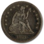 1877-CC Liberty Seated Quarter Fine
