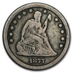 1877-CC Liberty Seated Quarter VF