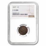 1877 Indian Head Cent Fine-15 NGC (Brown)