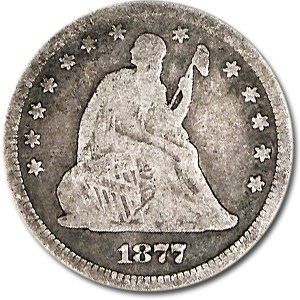 1877 Liberty Seated Quarter VG