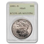 1878-1904 Morgan Dollars MS-65 PCGS (Old Rattler Holders)