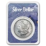 1878-1904 Morgan Silver Dollar BU - w/Happy Holidays Card