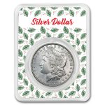 1878-1904 Morgan Silver Dollar BU - w/Merry Christmas Card
