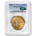 1878 $20 Liberty Gold Double Eagle AU-58 PCGS