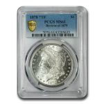 1878 Morgan Dollar 7 TF Rev of 79 MS-61 PCGS