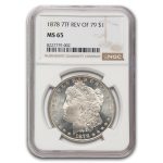 1878 Morgan Dollar 7 TF Rev of 79 MS-65 NGC