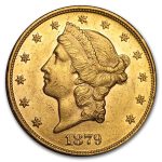 1879 $20 Liberty Gold Double Eagle AU