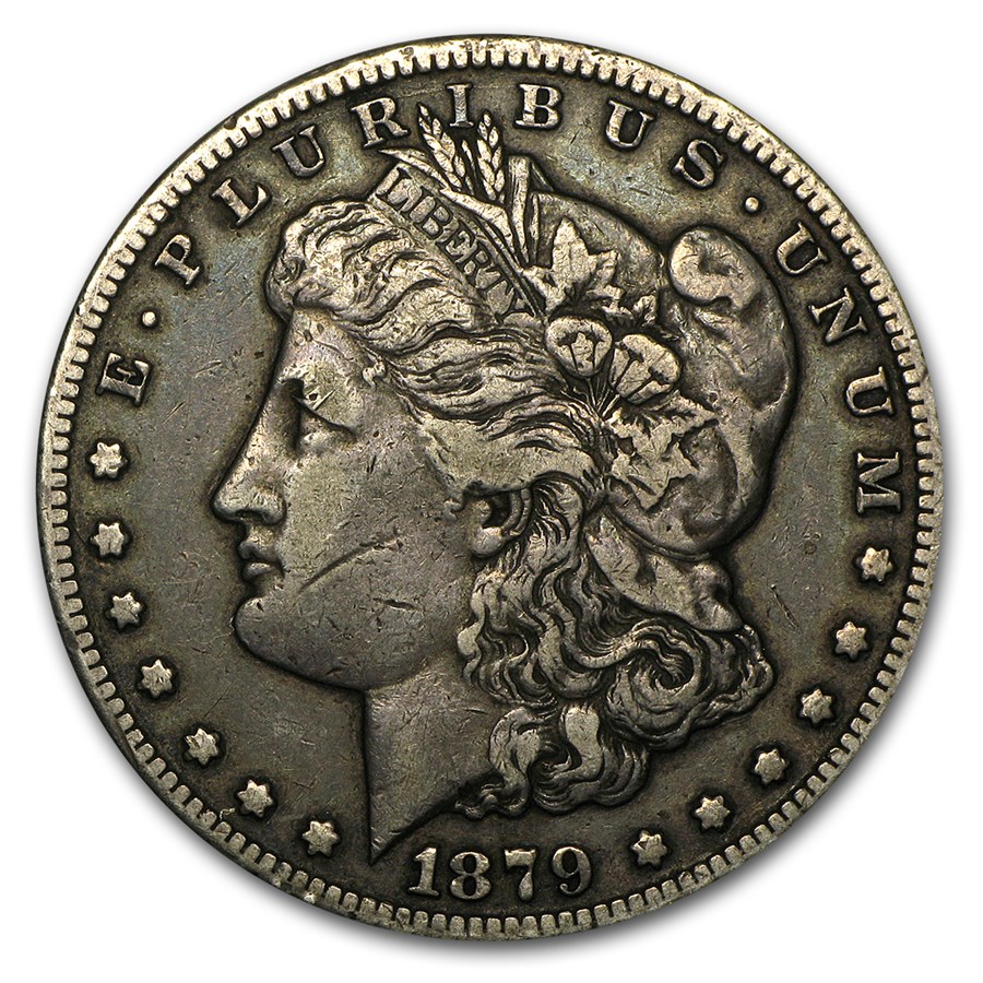1879-CC Morgan Dollar Capped CC VF