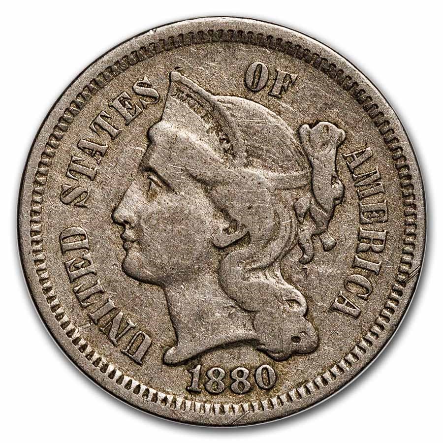 1880 3 Cent Nickel VF