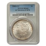 1880-CC Morgan Dollar 8/7 Morgan Dollar Rev of 78 MS-64 PCGS