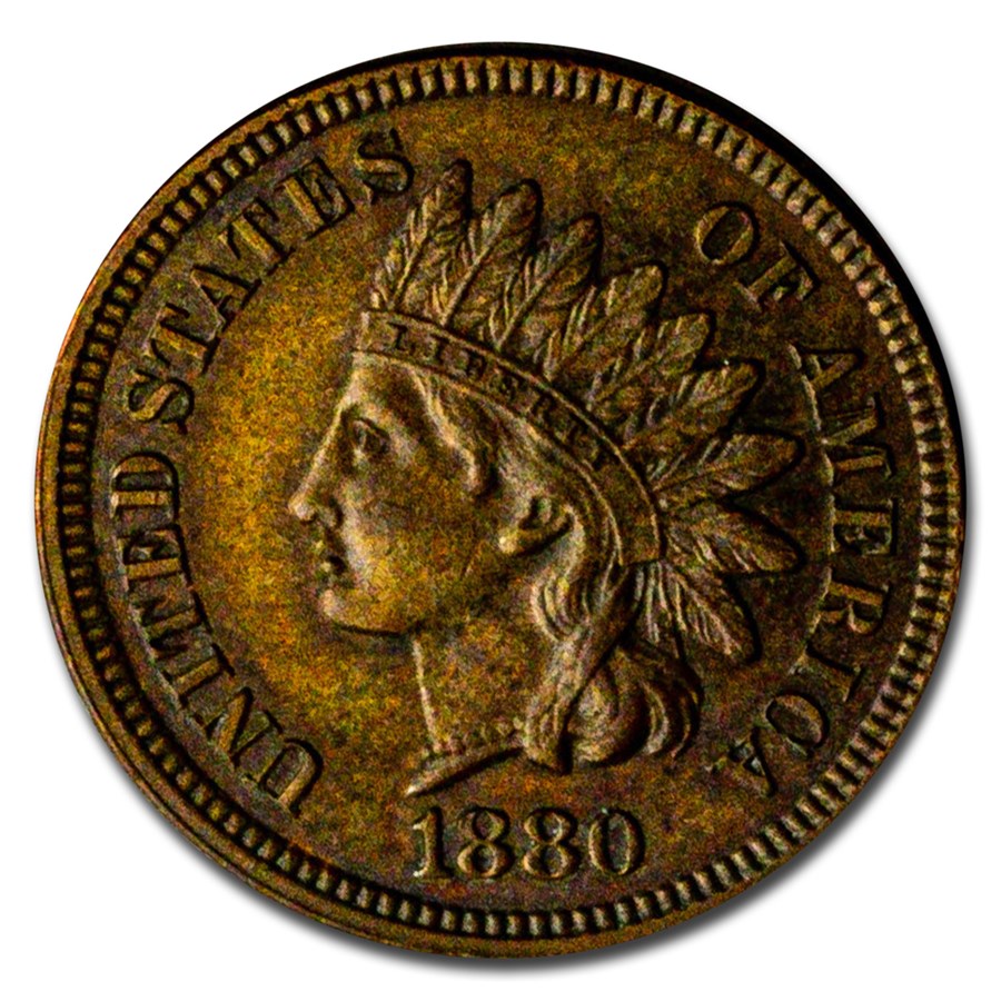 1880 Indian Head Cent BU (Brown)