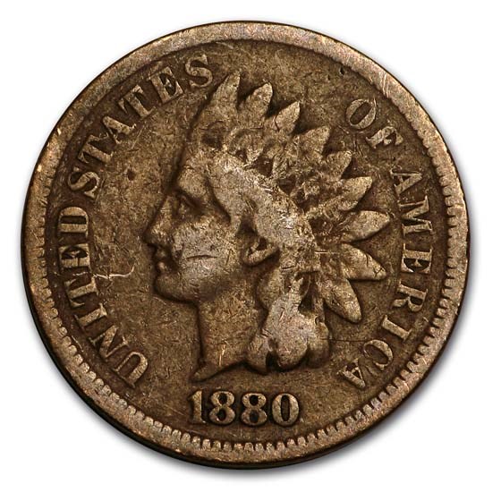 1880 Indian Head Cent Fine