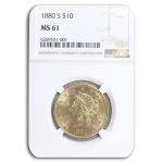 1880-S $10 Liberty Gold Eagle MS-61 NGC
