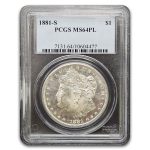 1881-S Morgan Dollar MS-64 PL PCGS