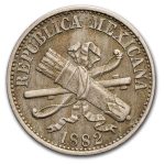 1882-1883 Mexico Copper-Nickel 5 Centavos Avg Circ