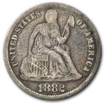 1882 Liberty Seated Dime VG