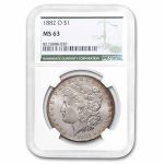 1882-O Morgan Dollar MS-63 NGC (Green Label) Toned