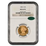 1882-S $5 Liberty Gold Half Eagle MS-64 NGC CAC (PL)