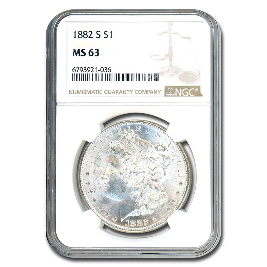 1882-S Morgan Dollar MS-63 NGC