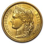 1883-1896 Switzerland Gold 20 Francs Helvetica BU