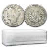 1883-1912 Liberty Head V Nickel 40-Coin Roll Culls/AG