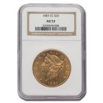 1883-CC $20 Liberty Gold Double Eagle AU-53 NGC