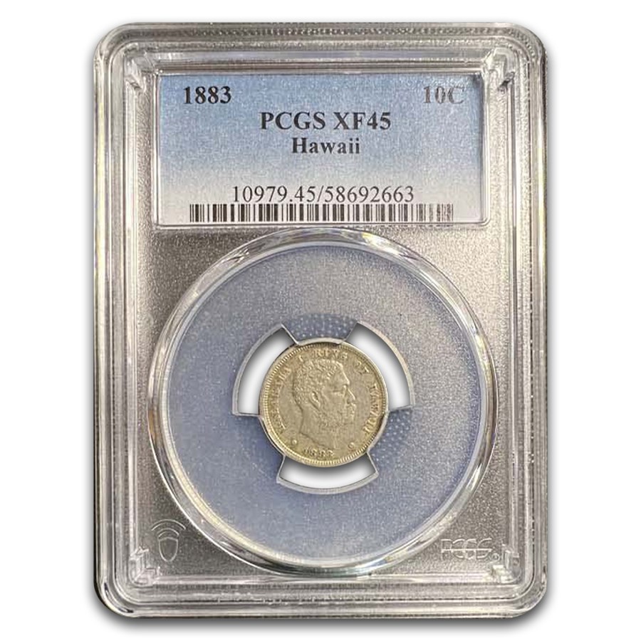 1883 Hawaii Ten Cents XF-45 PCGS