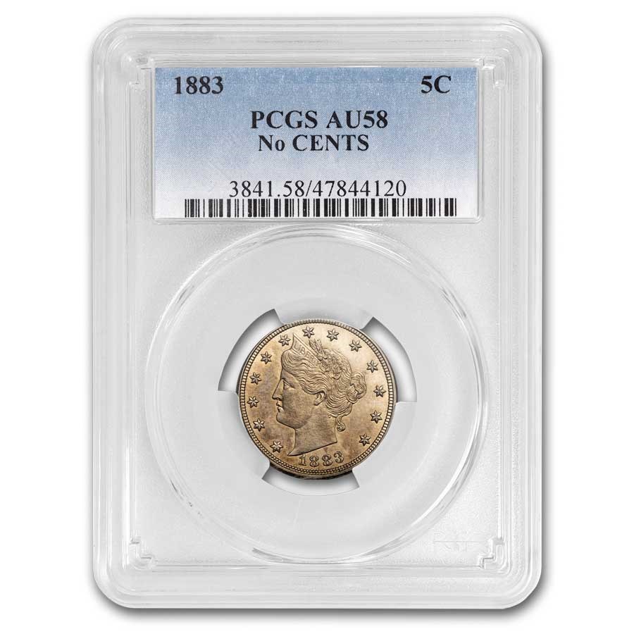 1883 Liberty Head V Nickel No Cents AU-58 PCGS