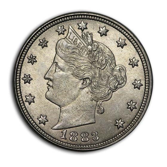 1883 Liberty Head V Nickel w/Cents BU