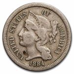 1884 3 Cent Nickel VF